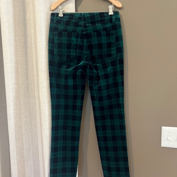 Talbots Women's Stretch Velveteen Straight Leg Holiday Plaid, Size 2P - Picture 6 of 13